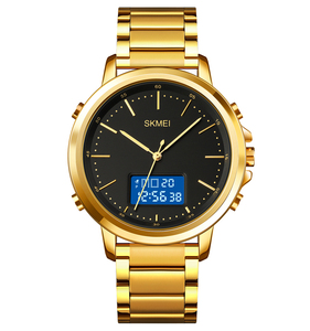 Relojes SKMEI 1652 con Correas de Metal y Cuero Genuino, Doble Hora, 3ATM, <span class=keywords><strong>Buena</strong></span> Venta - Product Image 2