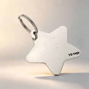 พวงกุญแจสแตนเลสรูปดาวพร้อมการพิมพ์กราเวียร์ ป้ายโลหะแฟชั่น ป้าย TD - Product Image 1