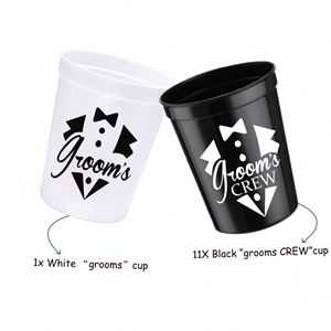 Reusable <b>Plastic</b> Cups for Groom Party, Wedding Favors, Bachelor Party, Personalized Cups, Eco-Friendly <b>Drinkware</b> - Product Image 3