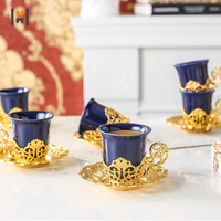Ensemble de tasses et sous-tasses en café, style européen moderne, luxe, emballages cadeau, noble éthiopienne, tasses espresso, 12 pièces