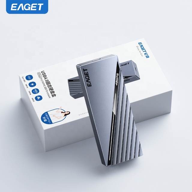 EAGET SE4100 Wholesale 40Gbps USB 4.0 M.2 NVME SSD Case Disk 2230 2242 2260 2280 Hard Drives Hdd SSD Enclosure