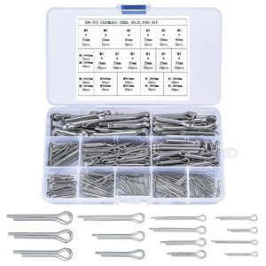 Kit de goupilles fendues en acier inoxydable, 290 pièces, tailles assorties, pour réparation automobile et utilisation dans la construction - Product Image 1