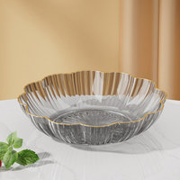 Eenvoudige Moderne Ruche Goudkleurige Fruitbak Home Office Snack Tray Onregelmatig Rand Plastic Dienblad