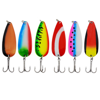 Cuillères de pêche rotatives de 7,5 cm, 20 g, 6 couleurs, avec hameçon triple tranchant pour la pêche au bar, à la truite, au walleye en eau douce