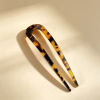 CHUJIAN Pince à cheveux en acétate style français avec logo personnalisé, barrettes vintage en forme de U pour chignon, accessoires pour filles et femmes