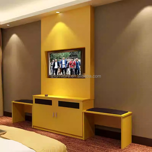 Muebles de Dormitorio de Hotel de 3 Estrellas Personalizados y Económicos, Juego Completo para Habitación Doble con Mesitas de Noche, Cabecera, Mueble para TV, Estantes y Armario - Product Image 2