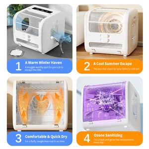 Asciugatrice Automatica Ecologica <span class=keywords><strong>per</strong></span> Animali Domestici, <span class=keywords><strong>per</strong></span> Cani e <span class=keywords><strong>Gatti</strong></span>, con Controllo della Velocità del Vento (1-6) e della Temperatura (16-40°C), 850W - Product Image 5