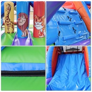 带滑梯的充气城堡大型户外游乐设备家用跳跃城堡带滑梯充气儿童滑梯 - Product Image 4