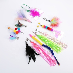 Têtes de rechange de luxe en plastique et plumes <span class=keywords><strong>pour</strong></span> baguettes à <span class=keywords><strong>chat</strong></span>, options DIY, jouets interactifs à mâcher <span class=keywords><strong>pour</strong></span> chatons - Product Image 1