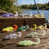 Leurre de pêche Curly Tail Grub avec tête plombée - Swimbait souple multicolore