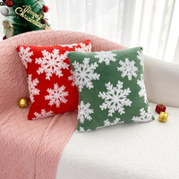 Housse de coussin flocon de neige de Noël en jacquard brodé, housse de coussin en peluche pour canapé, décoration de fêtes NLS
