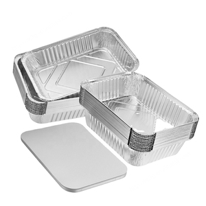 RE3G 319x259x52mm Bandeja de papel de aluminio de tamaño medio con tapa de cartón Paquete de 20 - Product Image 5