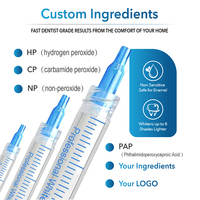 Logotipo personalizado 3 Gel blanqueador de dientes 10 minutos 5 luz LED azul CE Kit de blanqueamiento de dientes rápido no sensible