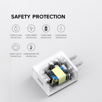 Chargeur de voyage USB 15W à port unique 5V/3A avec protections OTP, OVP, OCP pour téléphones mobiles, montres intelligentes, écouteurs - Direct Usine - Japon
