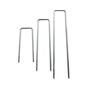 6 بوصة 11 مقياس U شكل المناظر الطبيعية دبابيس المجلفن حديقة حصص الأرض دبوس الأرض حصة سود التيلة - Product Image 4