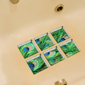 3D hoja verde baño bañera pegatina Medio ambiente autoadhesivo antideslizante bañera apliques pegatinas decoración del hogar