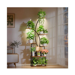 <span class=keywords><strong>Support</strong></span> <span class=keywords><strong>de</strong></span> Plantes Stable en Fer Multi-Niveaux Écologique avec Revêtement Poudré Style Nordique Moderne pour Lumières <span class=keywords><strong>de</strong></span> Croissance Intérieur/Extérieur Jardin Domestique - Product Image 1