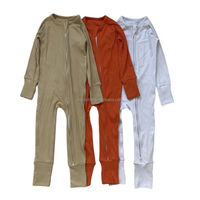 Ruidian personnalisé bambou bébé pyjamas 100% coton enfants vêtements de nuit combinaisons bébé tricot barboteuse bébé tricot fermeture éclair Onesie