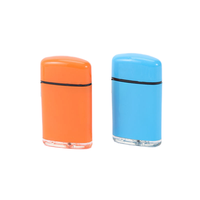 Logo personnalisé Privade Creative Allume-cigare Usine Vente en gros Coupe-vent Direct Jet torche gonflable rechargeable en plastique butane