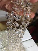 Perles octogonales en cristal poli de qualité AAA, 14 mm, à deux trous, pour lustre