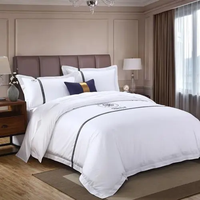 Ensemble de draps blanc Hote Drap de lit de luxe Queen King Size 100% coton Linge de lit d'hôtel