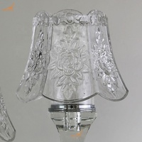 Lampe sur pied en verre cristal, abat-jour, centre de table, bougeoir transparent pour mariage - Grande Vente