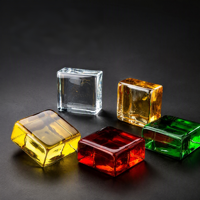 Brique de verre carrée solide ultra-transparente anti-UV, bloc architectural en verre cristallin, textures effet glace, résistante au feu, pour salle à manger et entrée de luxe