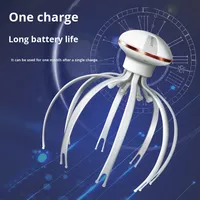 Masseur de cuir chevelu électrique rechargeable BNB en ABS et silicone, tête de pieuvre, fonction musicale, 8 sources d'alimentation indépendantes, garantie 1 an