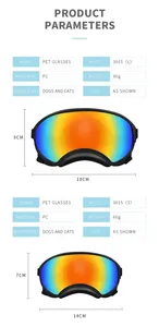 Profesyonel Pet gözlük köpek güneş gözlüğü gözlük köpek kayak gözlüğü UV koruma Pet güneş gözlüğü ile ayarlanabilir kayış - Product Image 3