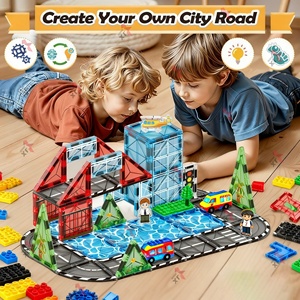 Nouvel ensemble <span class=keywords><strong>de</strong></span> jouets éducatifs 3D STEM tendance 2025 : Blocs <span class=keywords><strong>de</strong></span> <span class=keywords><strong>construction</strong></span> magnétiques magiques – 49 pièces <span class=keywords><strong>de</strong></span> tuiles magnétiques pour enfants - Product Image 3