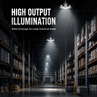 Lampes UFO à haut rendement en alliage d'aluminium à intensité variable personnalisées 100W 150W 200W pour gymnases, supermarchés et entrepôts