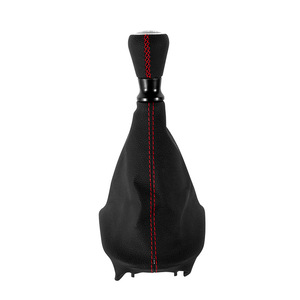 Poignée de levier de vitesse en cuir 5 vitesses avec surpiqûres bleues pour Peugeot 207 307 308 - Product Image 4