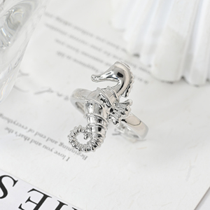 Anillo de <span class=keywords><strong>Caballito</strong></span> de Mar Chapado en Oro de 18K para Mujer, Anillo de Dedo con Diseño 3D de Animal, Bague De Hippocampe, Anillo De <span class=keywords><strong>Caballito</strong></span> De Mar, Joyería de Playa - Product Image 5