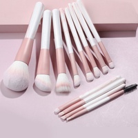 Poudre de fond de teint cosmétique douce, ombre à paupières, correcteur, mélange blanc bleu élégant, ensemble de pinceaux de maquillage 12 pièces