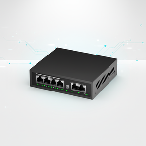 Commutateur PoE 6 ports 10/100 Mbps avec 2 ports Ethernet Uplink IEEE802.3af/at 65W, commutateur réseau non géré pour système de caméra IP CCTV NVR - Product Image 1