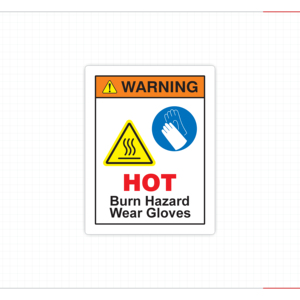 Protective Gloves Required Safety Warning <b>Label</b> for Heated Components Thermal Processing Units and Industrial Plants - Product Image 3