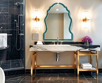 Cadre de meuble vasque mural en métal pour salle de bain, avec rangements intégrés, pieds de meuble personnalisables, pour meuble-lavabo ou coiffeuse