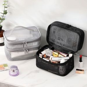 Women's Transparent Mesh for Cosmetics Makeup and Toiletries Kit for Travel <b>Make</b> <b>up</b> Organizer <b>Bag</b> - Product Image 2