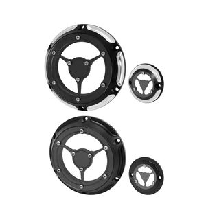 Cubierta de Temporizador Derby CNC Cromada Negra para Motocicleta, Juego de Aluminio de 6 Orificios, Compatible con Harley Sportster XL <span class=keywords><strong>883</strong></span> 1200 2004-2016 <span class=keywords><strong>XR</strong></span> - Product Image 1