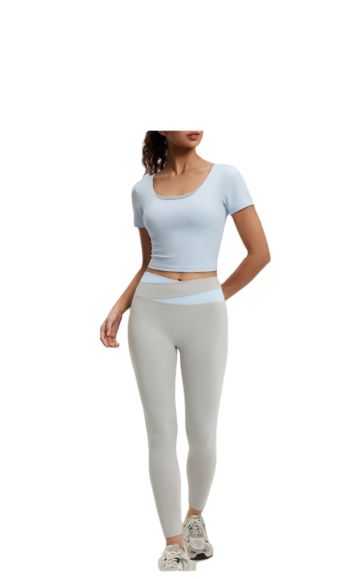 New Style Beautiful Back Yoga Top Chest Pads Short-Sleeve Crossed Sports Breathable Spandex/Polyester Solid Fitness Wear Women's
