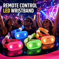 Bracelet LED promotionnel Longstargift en gros, coloré, télécommandé, pour événements sportifs, stades et célébrations