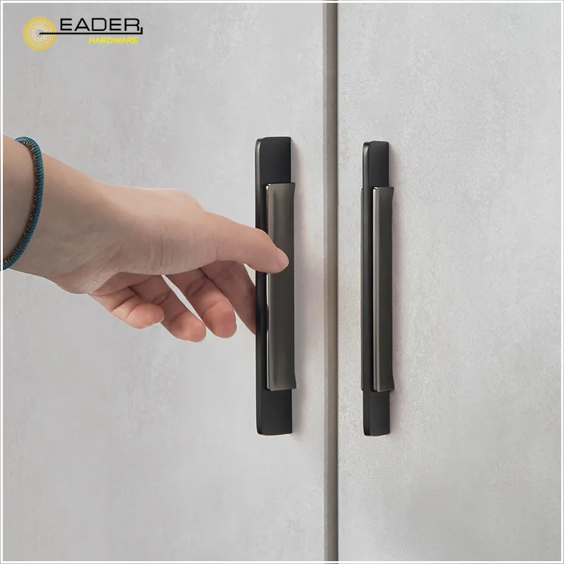 EADER Modern minimalist cabinet door matte black gray stitching handle Nordic wardrobe drawer handle