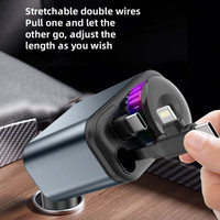 Chargeur de voiture 5-en-1 avec ports USB-A/USB-C, charge rapide PD 120W, design rétractable, lumière ciel étoilé et aromathérapie pour ordinateurs portables