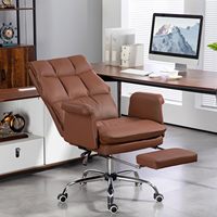 Bon marché, chaise de bureau en cuir à dossier haut, chaise de bureau ergonomique réglable en cuir PU avec roulettes