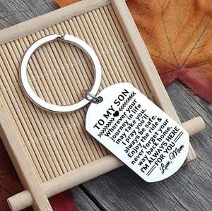 Llavero con grabado inspirador para hombre y mujer, regalo de madre <span class=keywords><strong>a</strong></span> <span class=keywords><strong>hijo</strong></span>, I Love You, regalo de <span class=keywords><strong>cumpleaños</strong></span> - Product Image 6