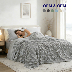 Couette alternative au duvet double face <span class=keywords><strong>en</strong></span> seersucker rafraîchissant à motif à bulles OEKO-TEX BSCI, livraison rapide - Product Image 1