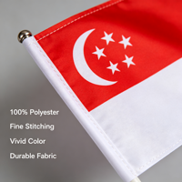 Drapeau de Singapour personnalisé, haute qualité, 100% polyester, durable pour l'extérieur, petit drapeau de Singapour