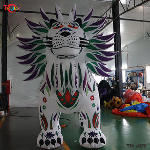 Spedizione Aerea Gratuita <span class=keywords><strong>Leone</strong></span> Gonfiabile Gigante Colorato da 6m/20ft per Esterni con Luci LED per Pubblicità e Decorazione - Product Image 2