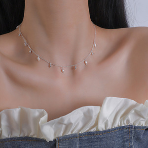 Collar de Plata de Ley S925 con Diseño Minimalista de Estrella de Mar para Mujer, Estilo Coreano Informal, Versátil, Diseño de Moda de Nicho, Cadena para Clavícula - Product Image 3