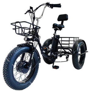 Vélo électrique pliable à pneus larges de 20 pouces pour adultes, tricycle électrique 48V 500W, vélo cargo électrique à <span class=keywords><strong>3</strong></span> <span class=keywords><strong>roues</strong></span> pour femmes et hommes, Ebike - Product Image 1